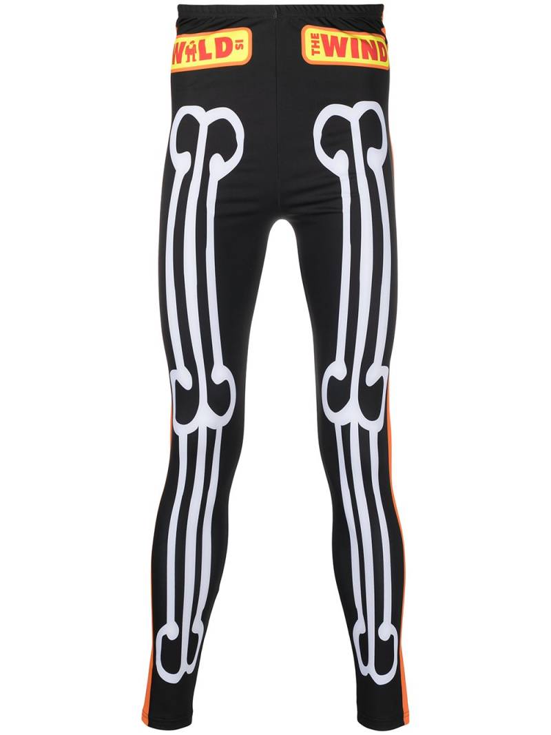 Walter Van Beirendonck Pre-Owned Skeleton bike leggings - Black von Walter Van Beirendonck Pre-Owned