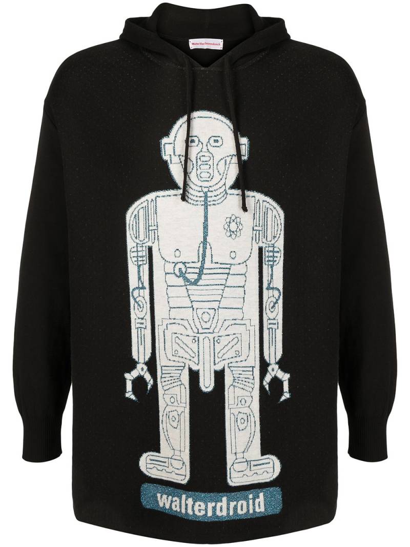 Walter Van Beirendonck Pre-Owned Walterdroid knitted hoodie - Black von Walter Van Beirendonck Pre-Owned