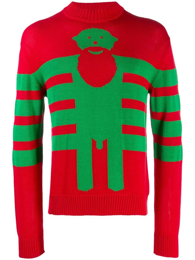 Walter Van Beirendonck Pre-Owned 2008 pre-owned knitted intarsia jumper - Red von Walter Van Beirendonck Pre-Owned