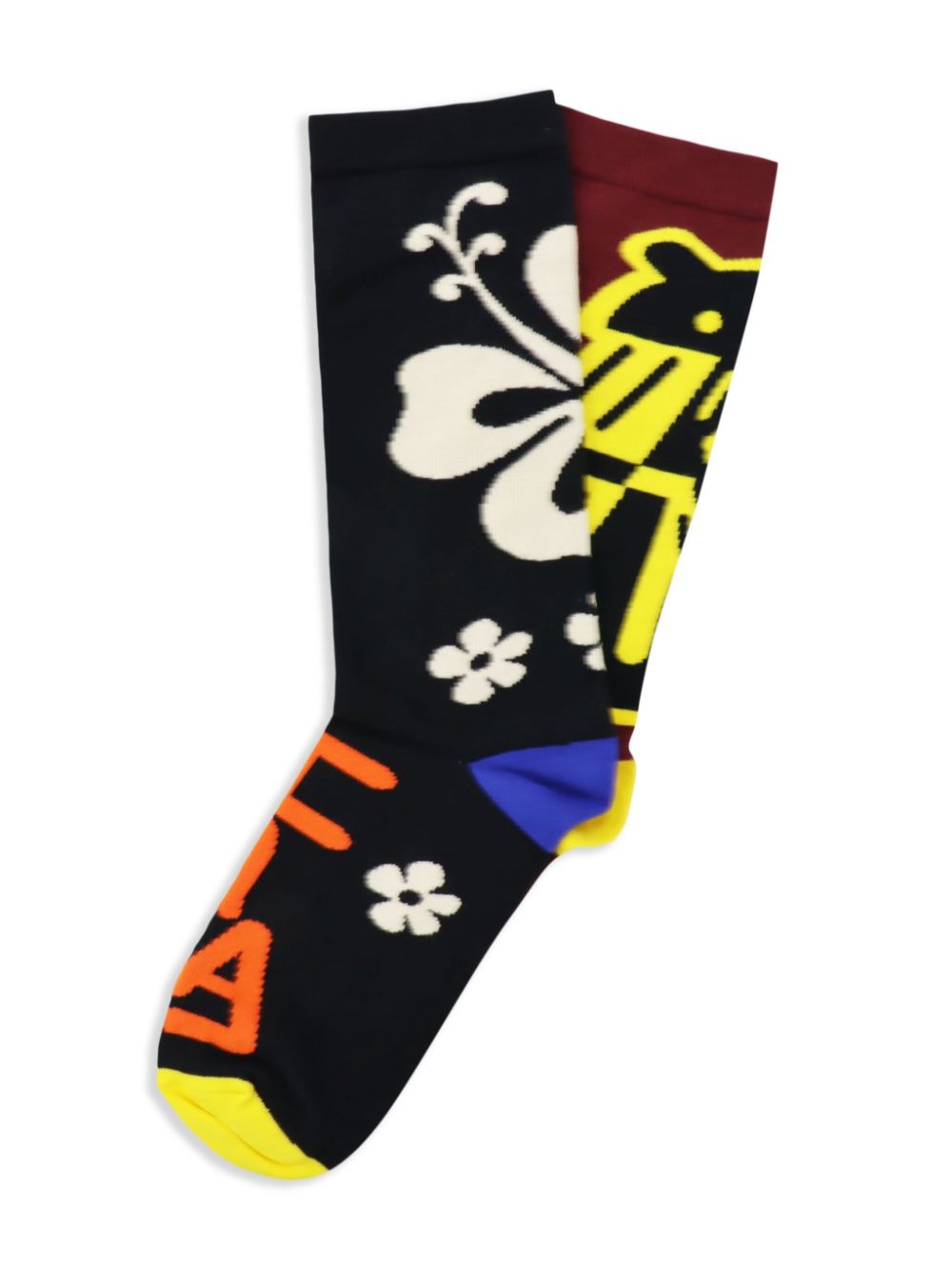 Walter Van Beirendonck Boom Hawaii socks - Black von Walter Van Beirendonck