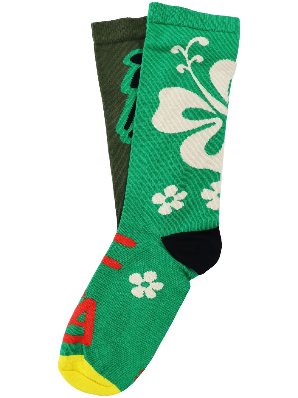 Walter Van Beirendonck Boom Hawaii socks - Green von Walter Van Beirendonck