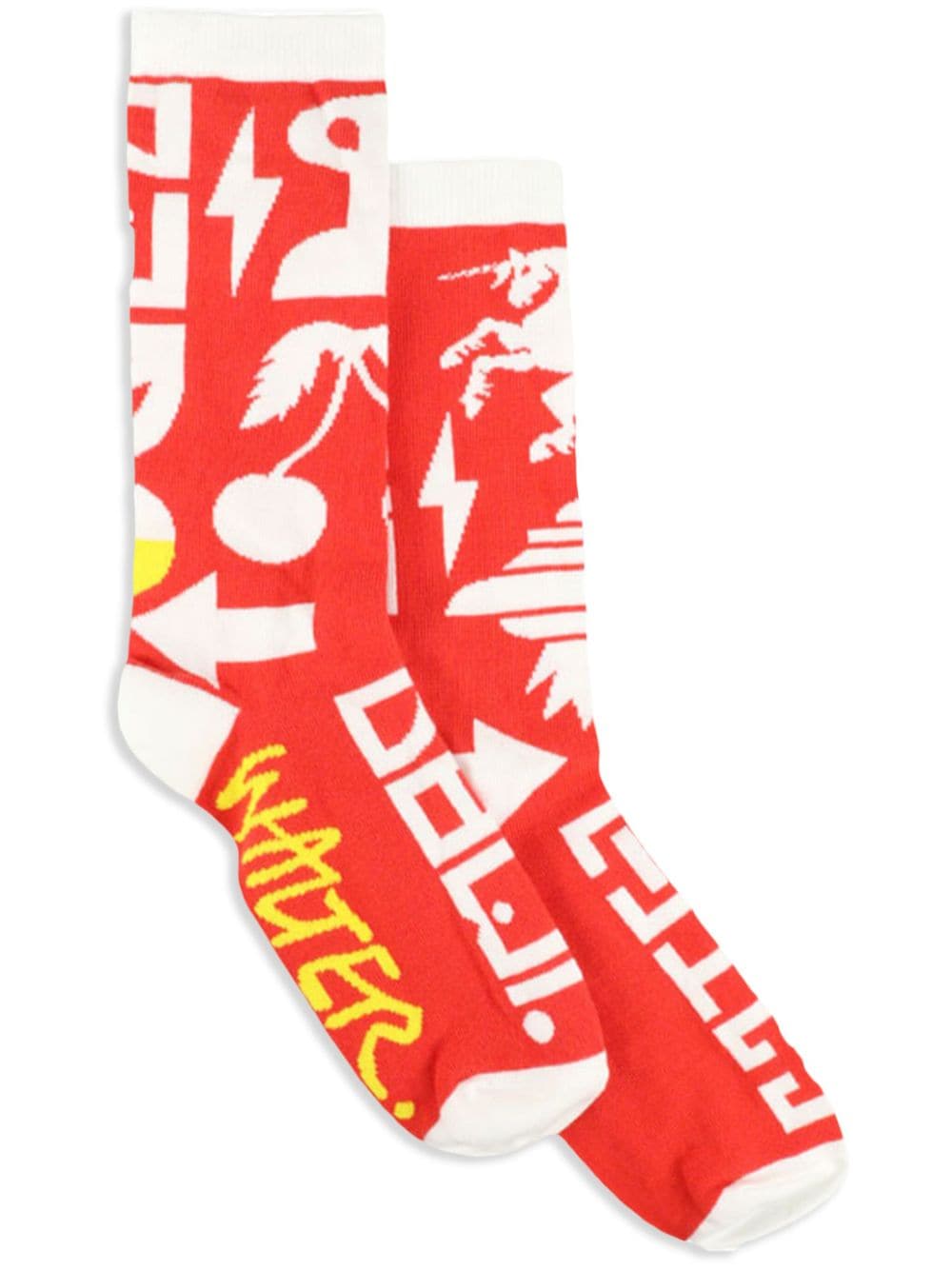 Walter Van Beirendonck Dawleetoo cotton socks - Red von Walter Van Beirendonck