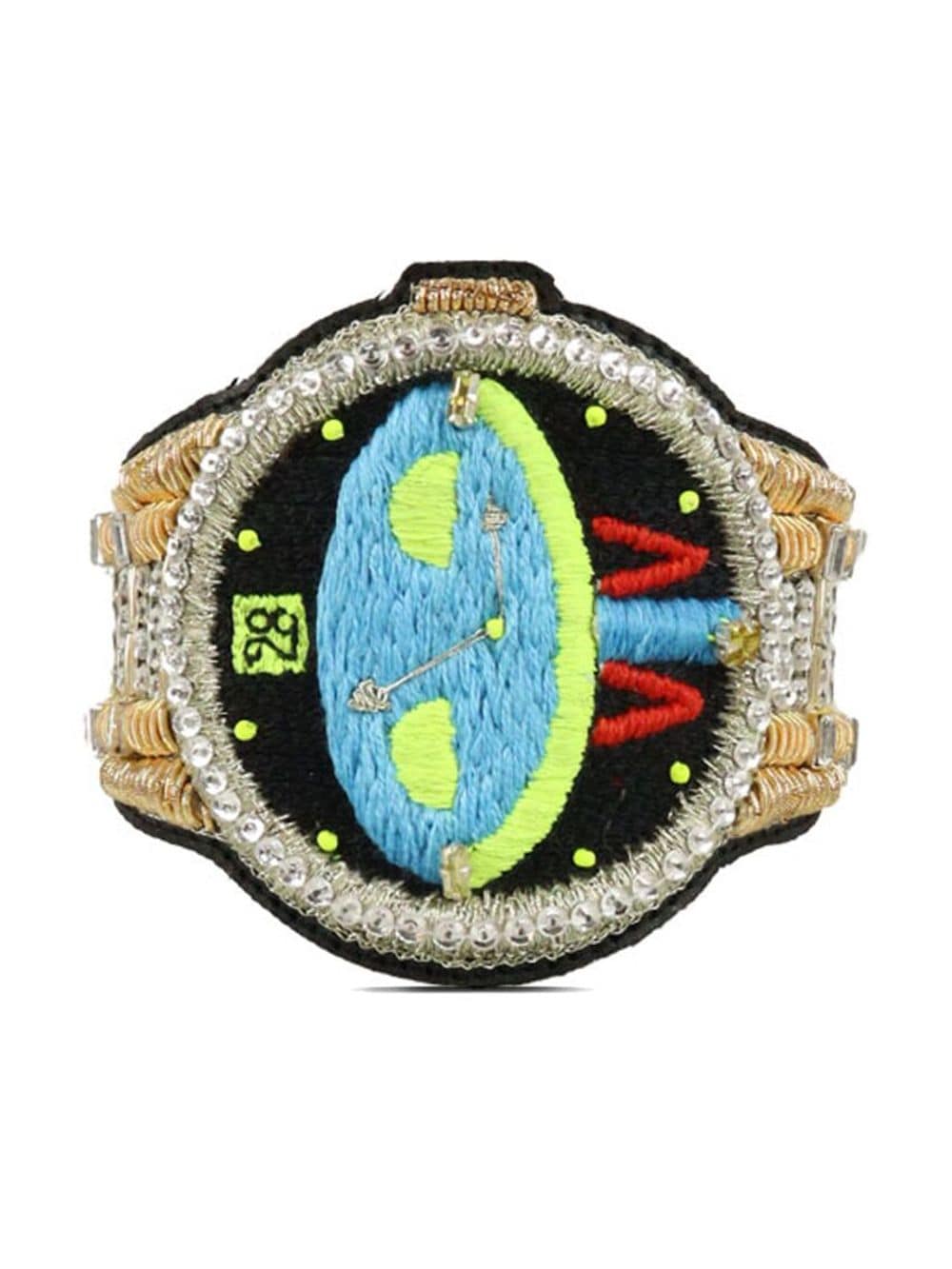 Walter Van Beirendonck Dawleetoo embroidered bracelet - Blue von Walter Van Beirendonck