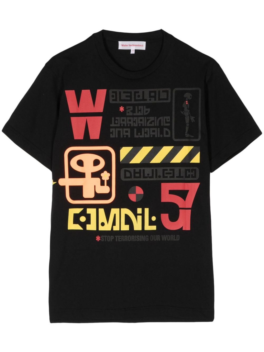 Walter Van Beirendonck Electric cotton T-shirt - Black von Walter Van Beirendonck