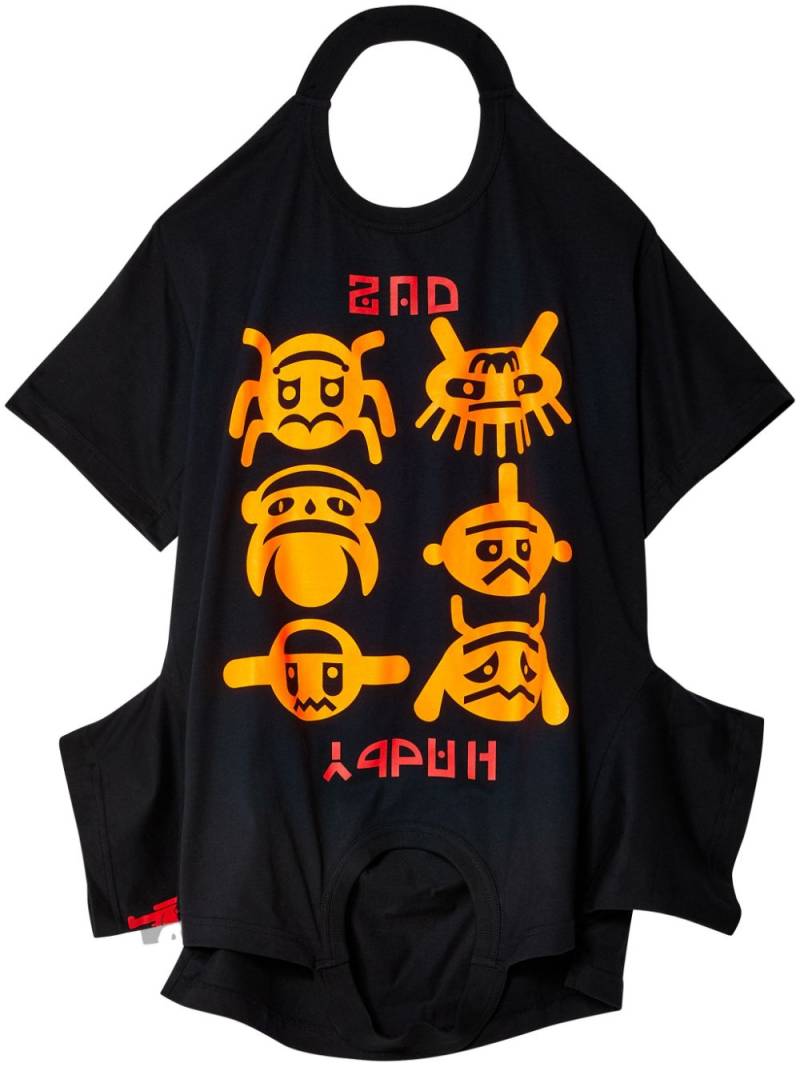 Walter Van Beirendonck Happy/Sad turntable T-shirt - Black von Walter Van Beirendonck