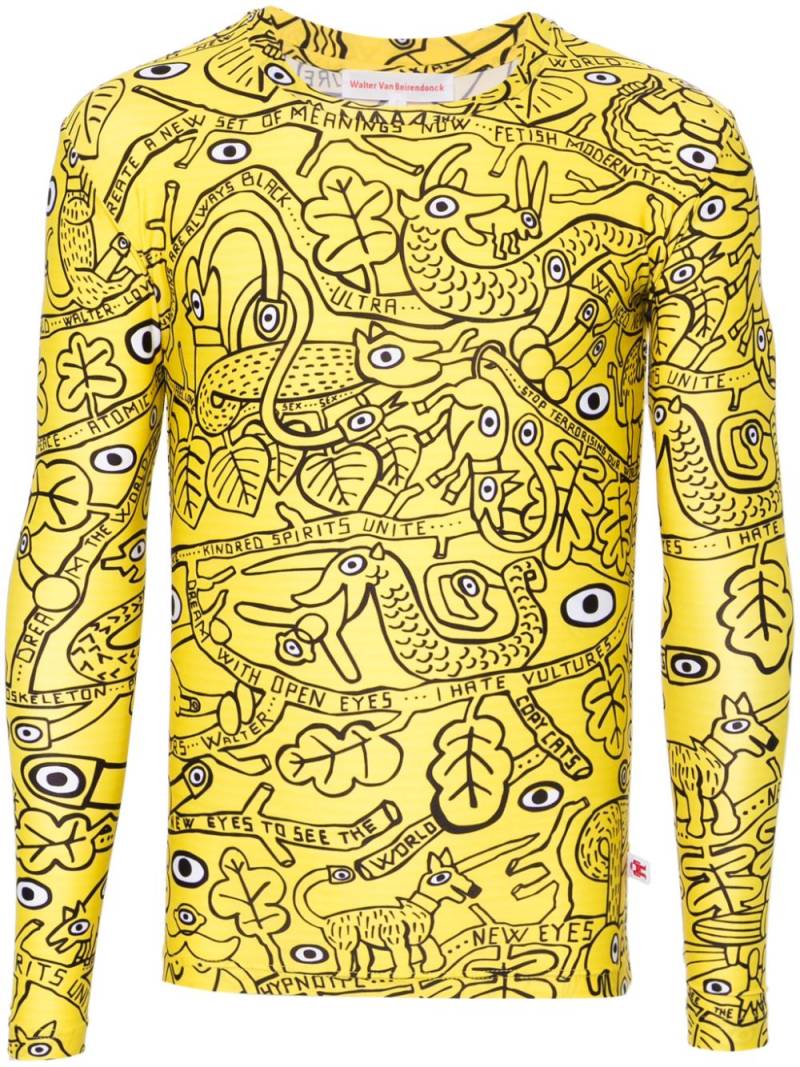 Walter Van Beirendonck Otranto long-sleeve T-shirt - Yellow von Walter Van Beirendonck