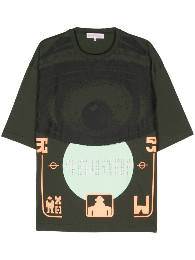 Walter Van Beirendonck Peace T Oversized cotton T-shirt - Green von Walter Van Beirendonck