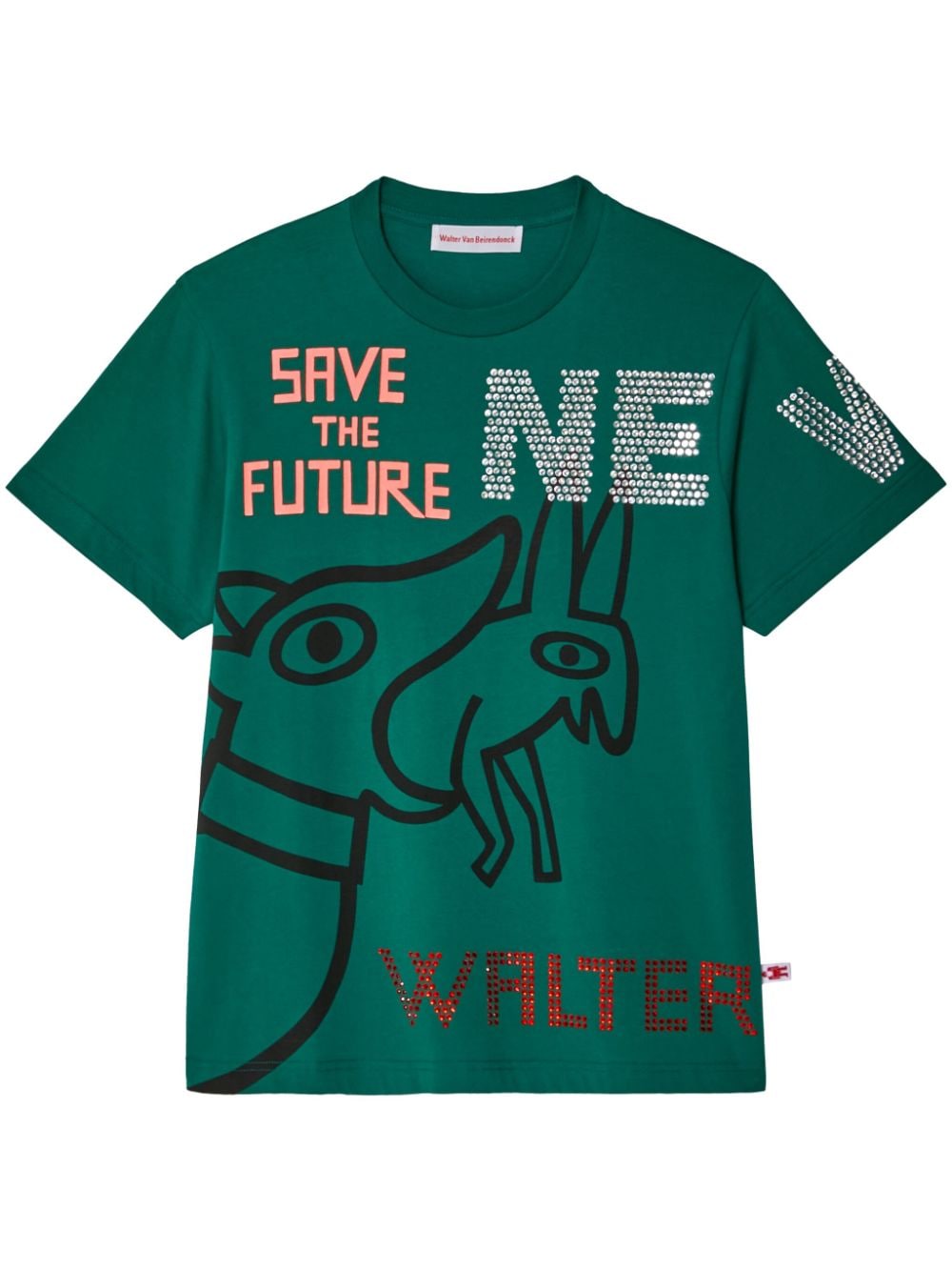 Walter Van Beirendonck Rabbit cotton T-shirt - Green von Walter Van Beirendonck