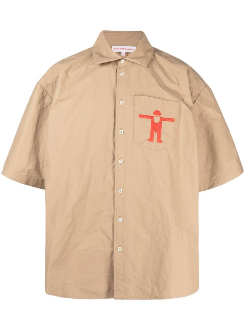 Walter Van Beirendonck Star logo-print oversize shirt - Brown von Walter Van Beirendonck