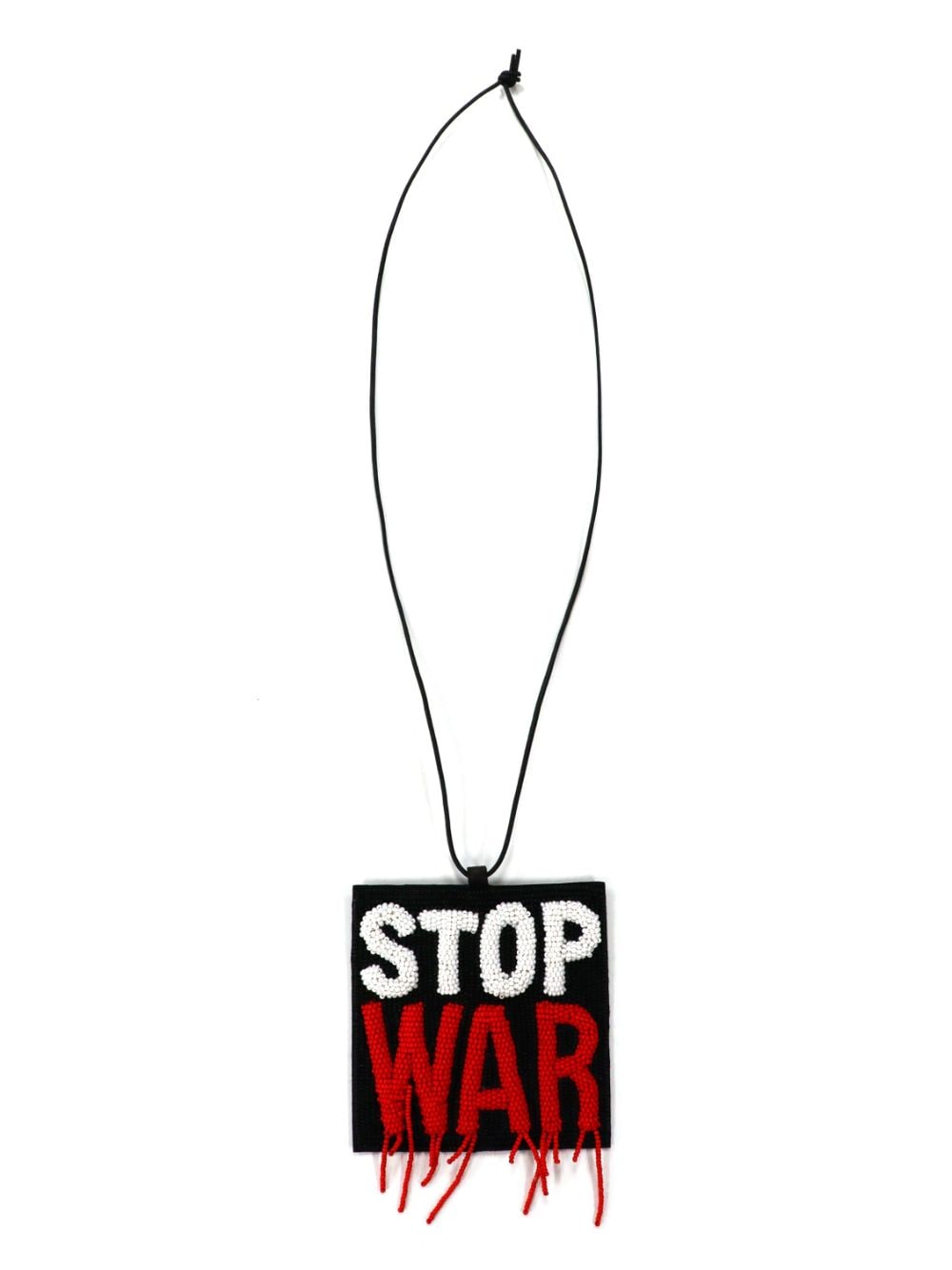 Walter Van Beirendonck Stop War necklace - Black von Walter Van Beirendonck