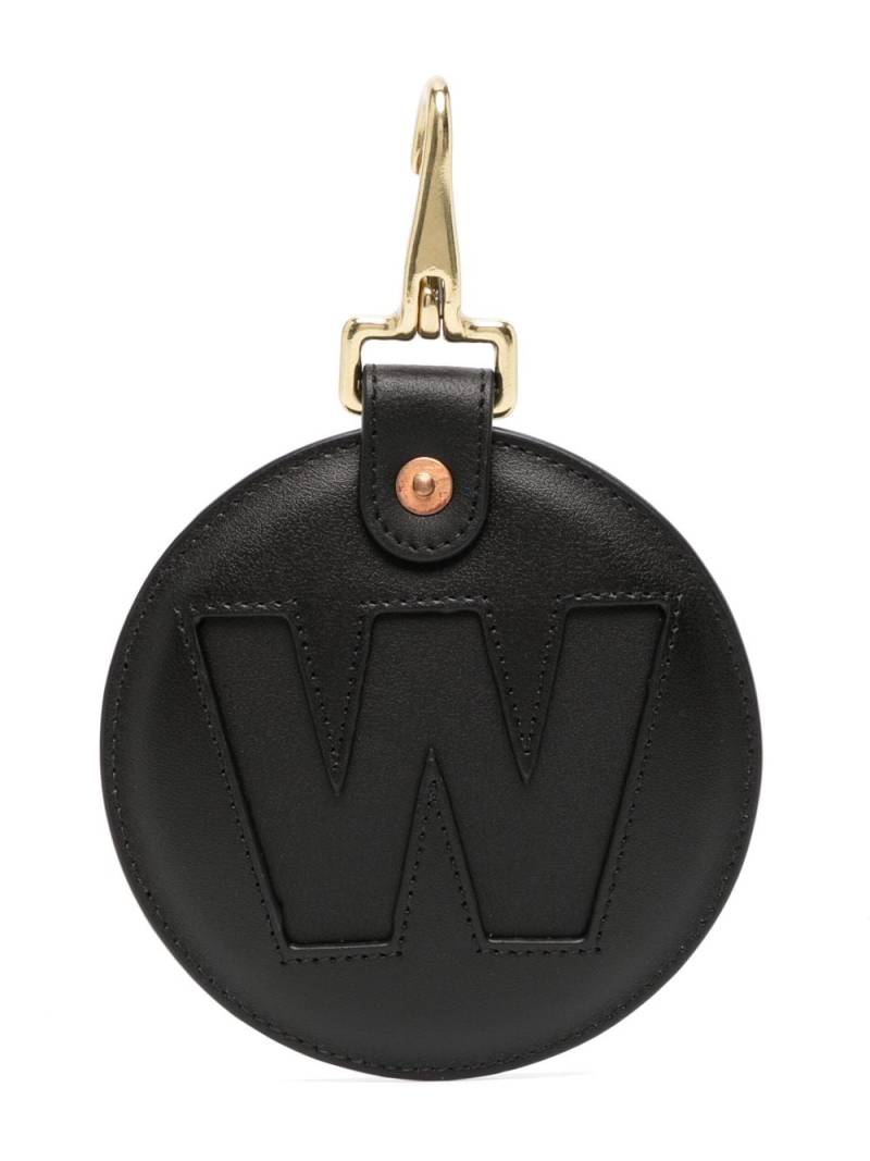 Walter Van Beirendonck W-charm leather keyring - Black von Walter Van Beirendonck