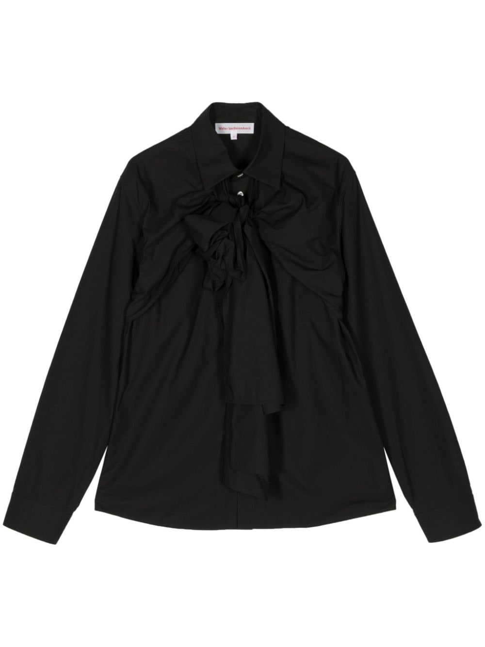 Walter Van Beirendonck bow-detail cotton shirt - Black von Walter Van Beirendonck