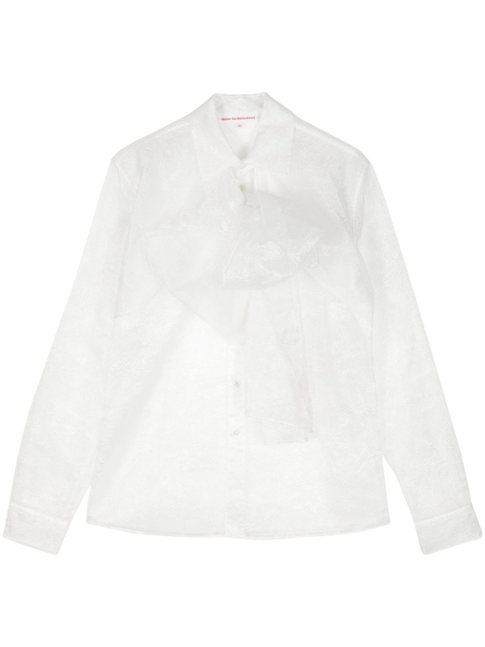 Walter Van Beirendonck bow-detail semi-sheer shirt - White von Walter Van Beirendonck