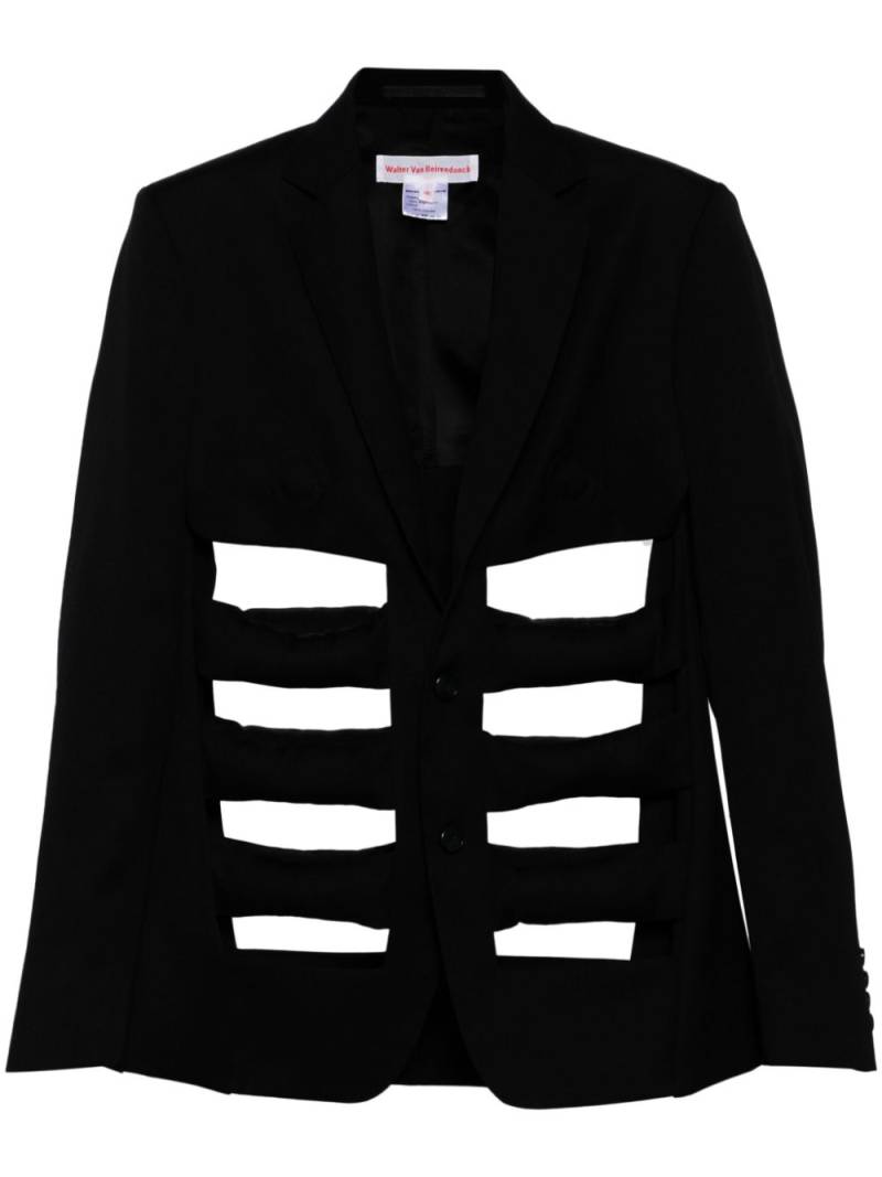 Walter Van Beirendonck cut-out wool blazer - Black von Walter Van Beirendonck