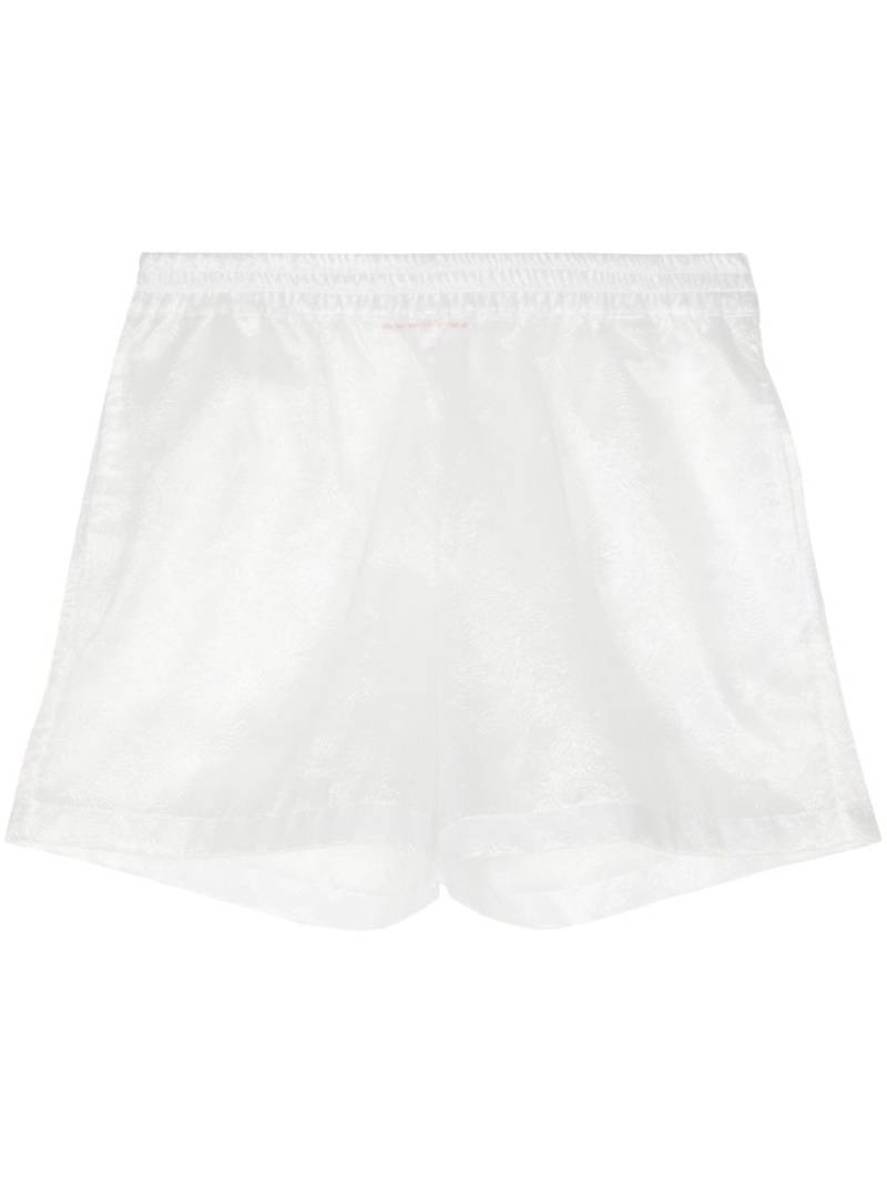 Walter Van Beirendonck floral-jacquard satin shorts - White von Walter Van Beirendonck