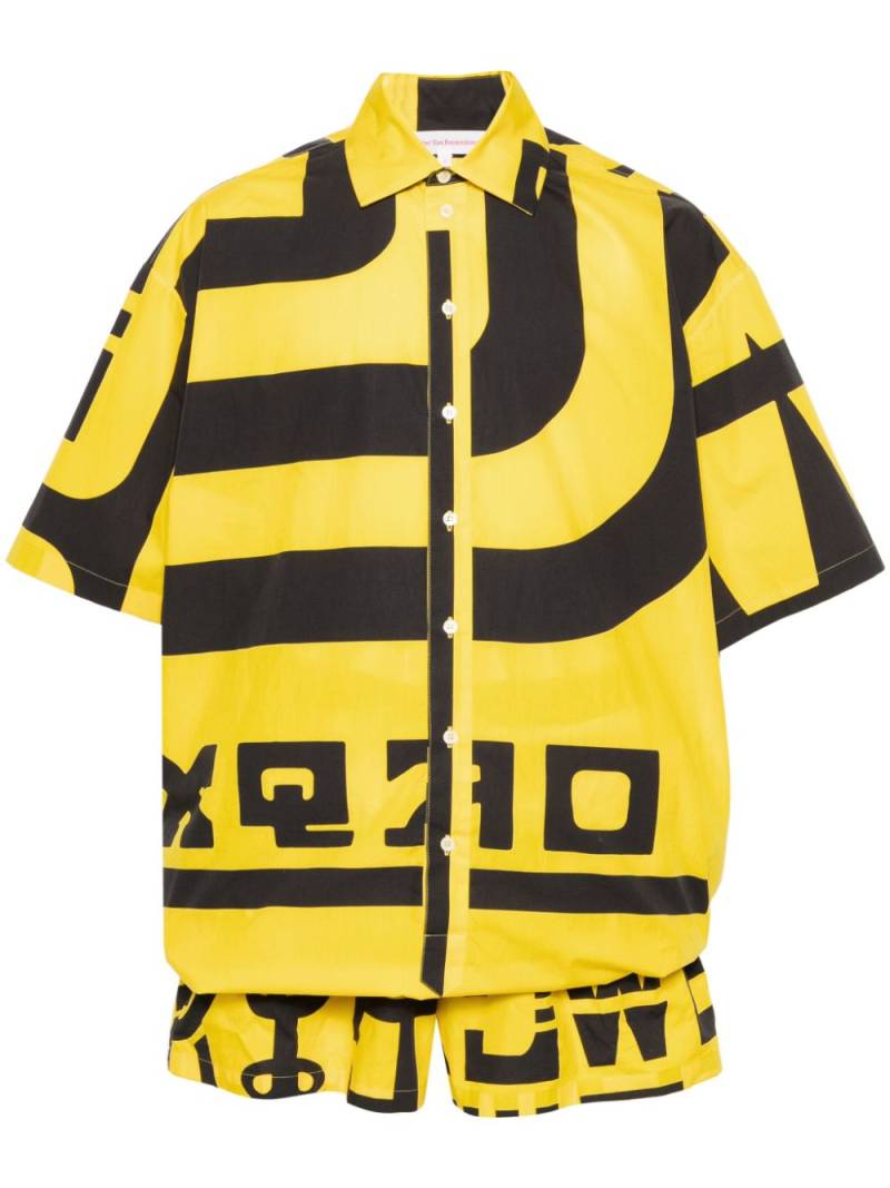 Walter Van Beirendonck geometric shirt jumpsuit - Yellow von Walter Van Beirendonck