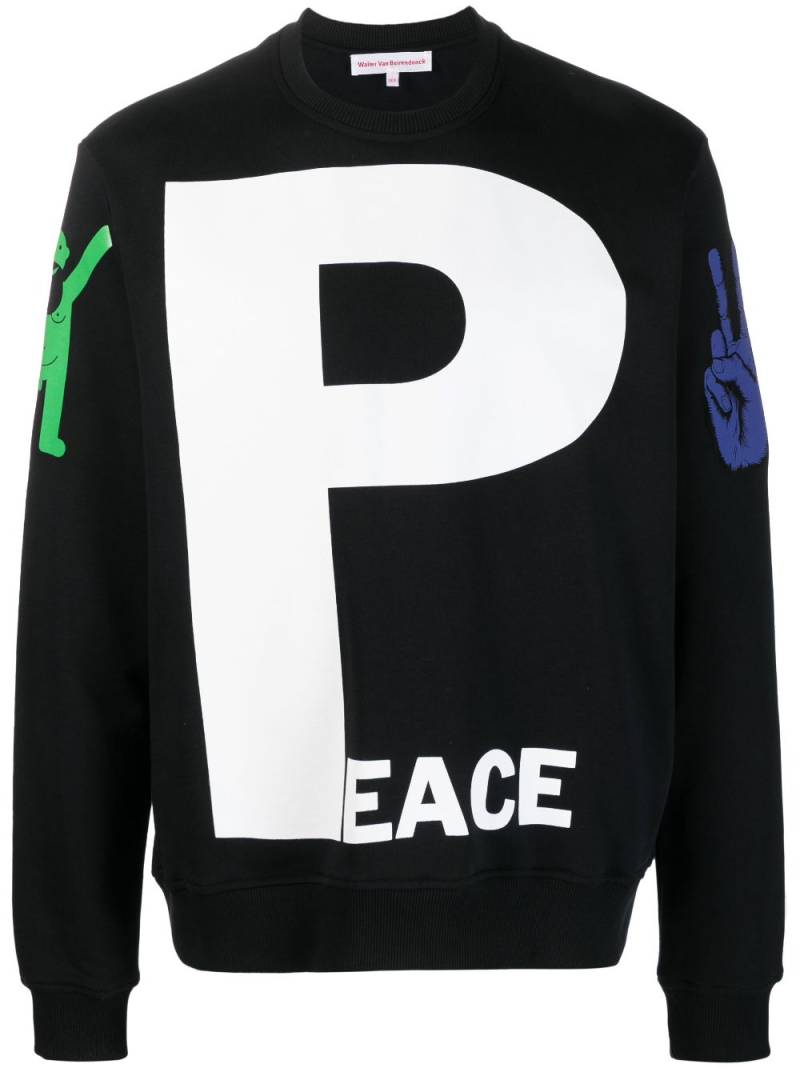 Walter Van Beirendonck graphic-print cotton sweatshirt - Black von Walter Van Beirendonck