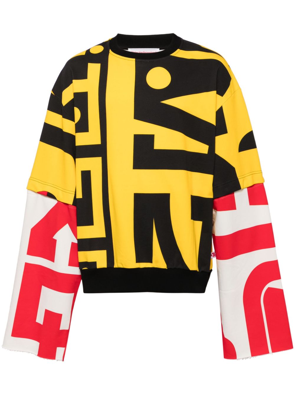 Walter Van Beirendonck graphic-print layered sweatshirt - Yellow von Walter Van Beirendonck