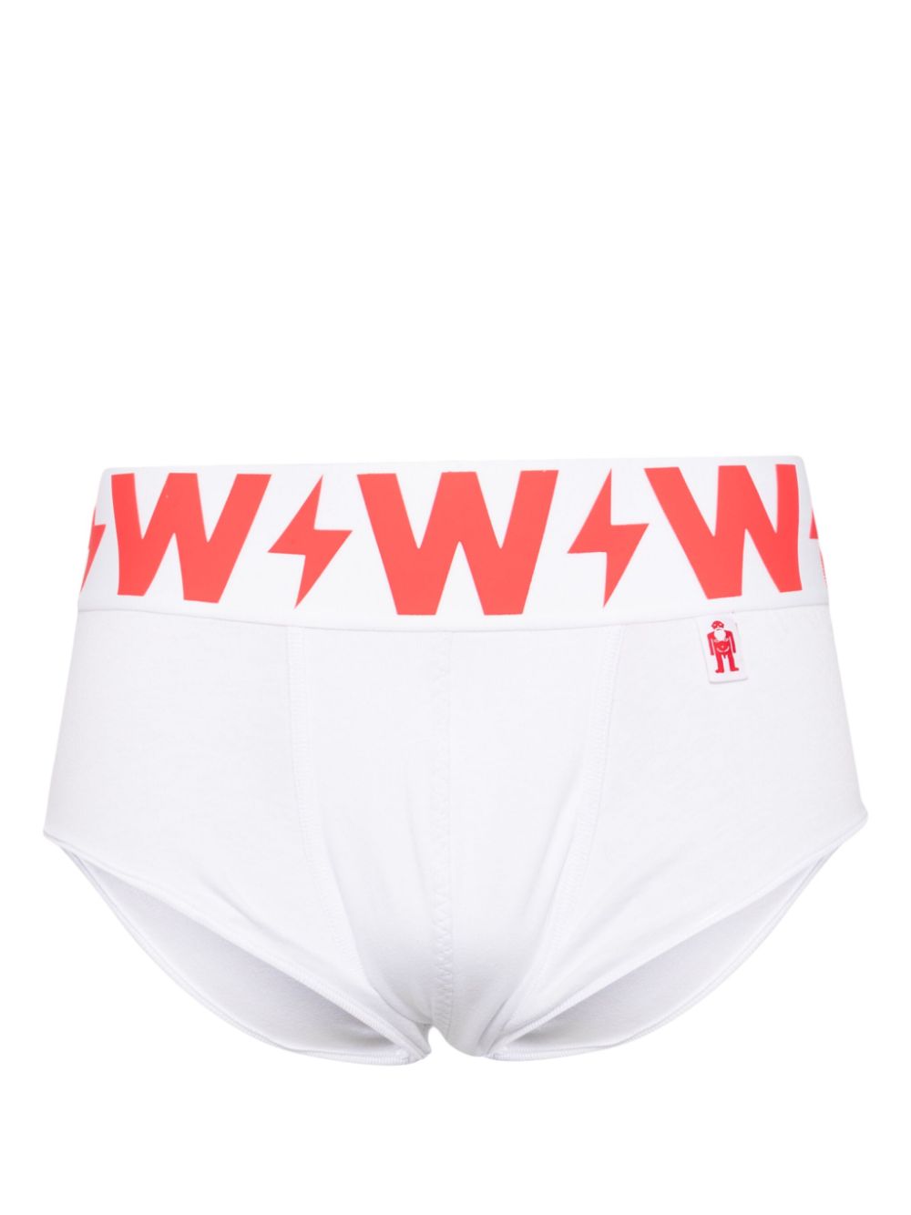 Walter Van Beirendonck logo-waistband jersey briefs - White von Walter Van Beirendonck