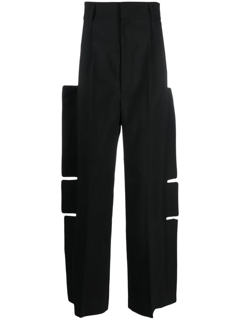 Walter Van Beirendonck side-panel wool drop-crotch trousers - Black von Walter Van Beirendonck