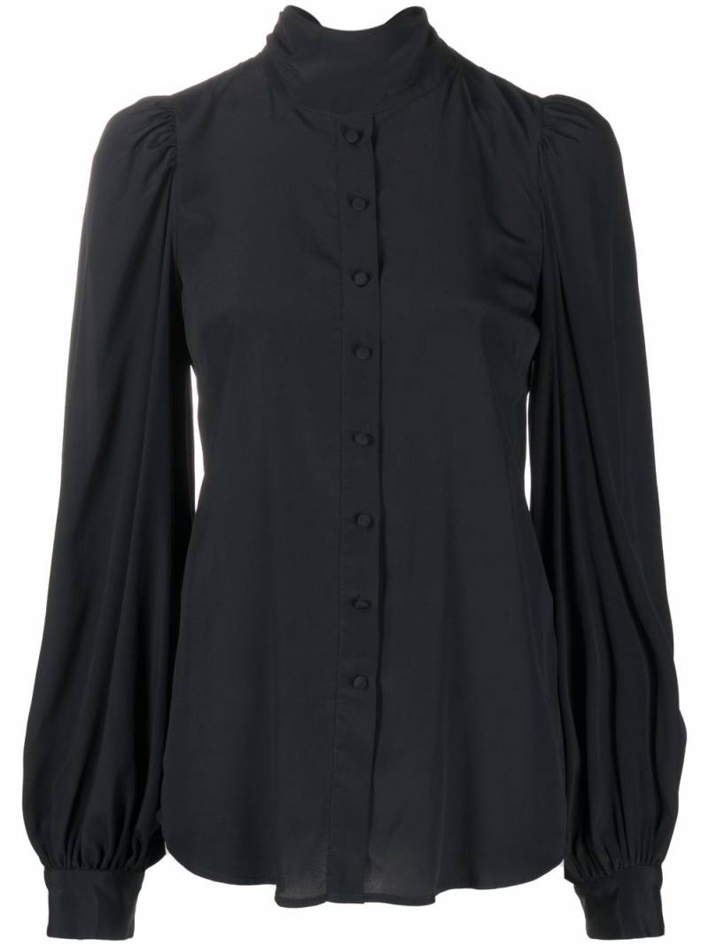 Wandering stand-up collar blouse - Black von Wandering