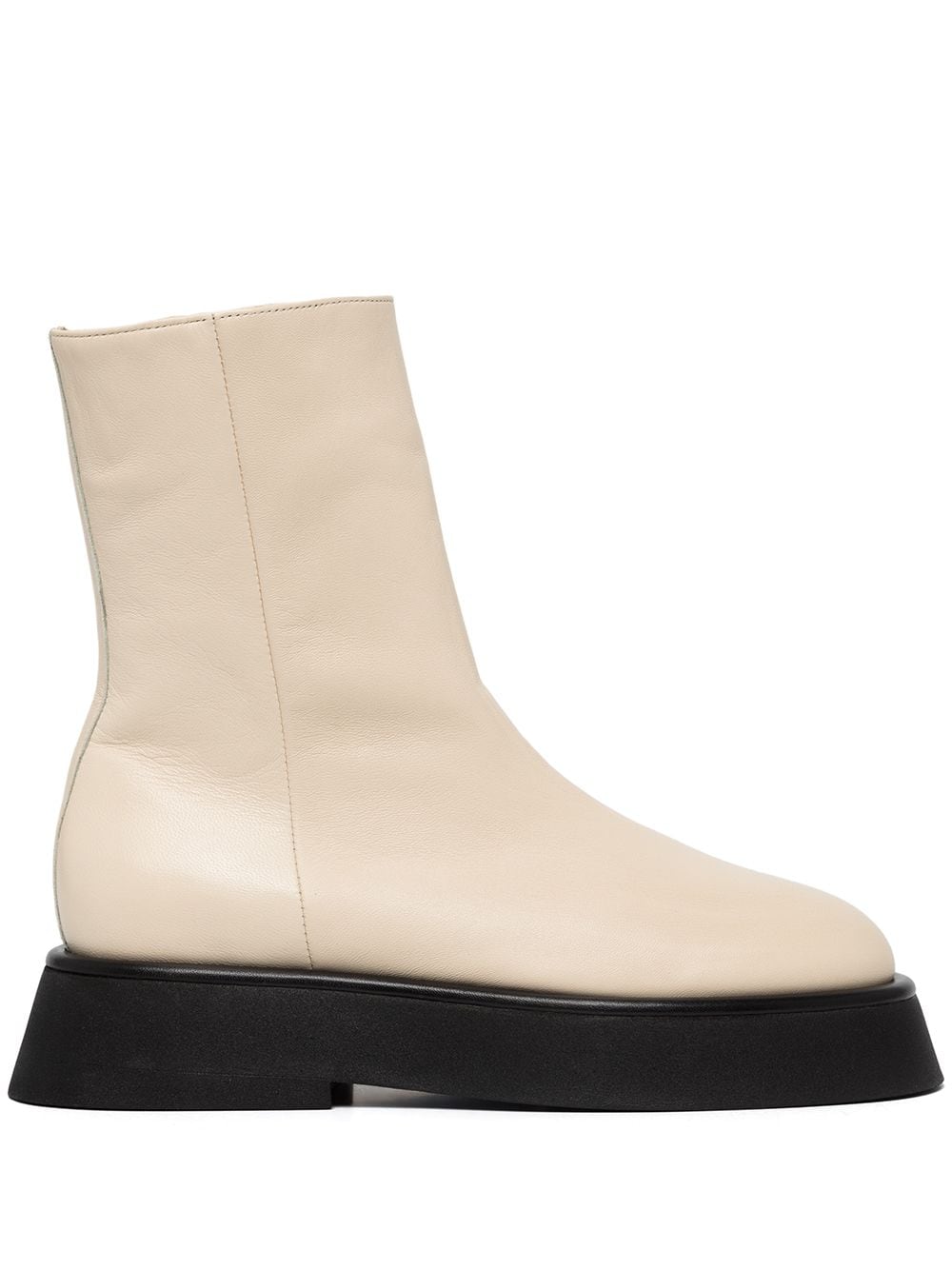 Wandler side-zip ankle leather boots - White von Wandler