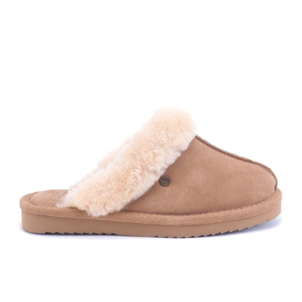 Lismore - Wildleder Flip Flop Damen Beige 41 von Warmbat