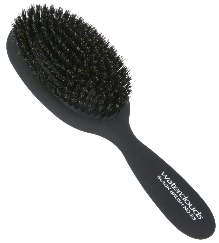 Black Brush - Natural Oval 100% Boar Bristle no. 23 von Waterclouds