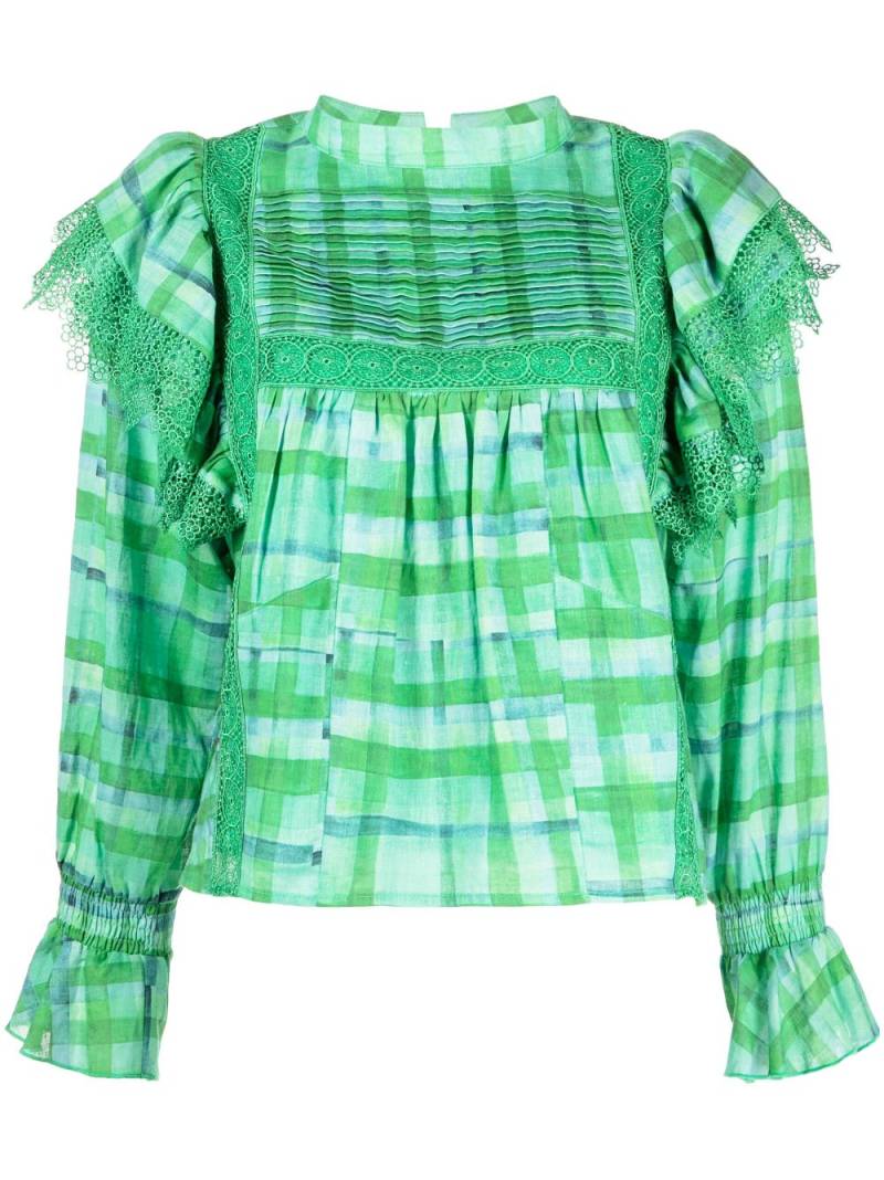 We Are Kindred Chloe check-pattern blouse - Green von We Are Kindred