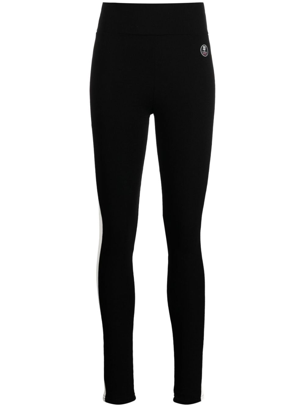 We Norwegians Voss striped merino-blend ski leggings - Black von We Norwegians