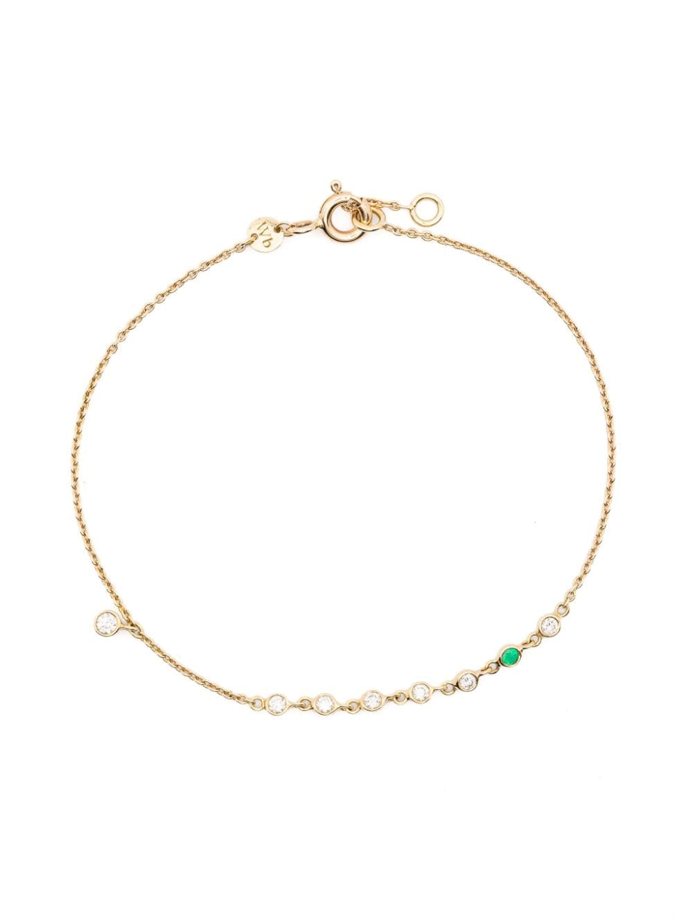 We by WHITEbIRD 18kt yellow gold Clarisse emerald and diamond bracelet von We by WHITEbIRD