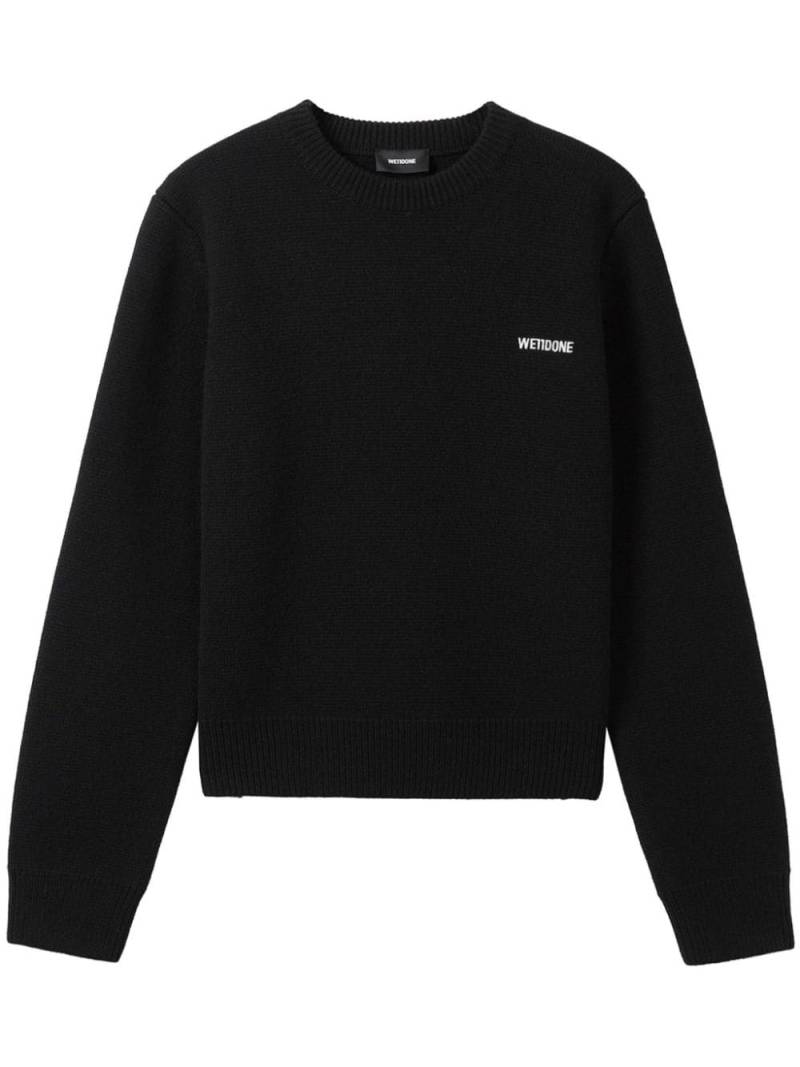 We11done Logo-embroidered jumper - Black von We11done