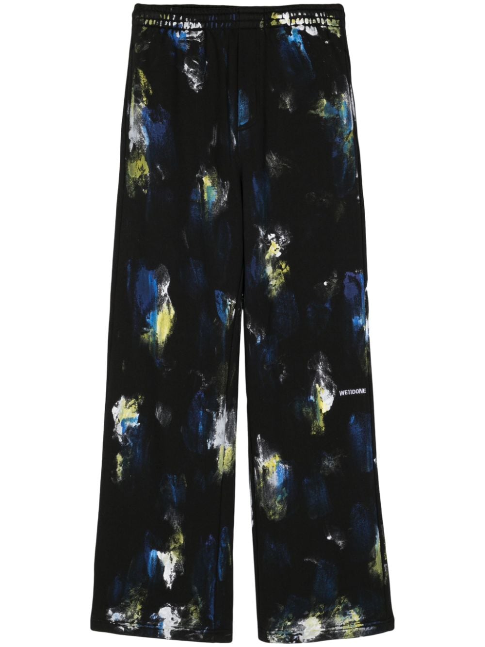 We11done Painted-print cotton track pants - Black von We11done