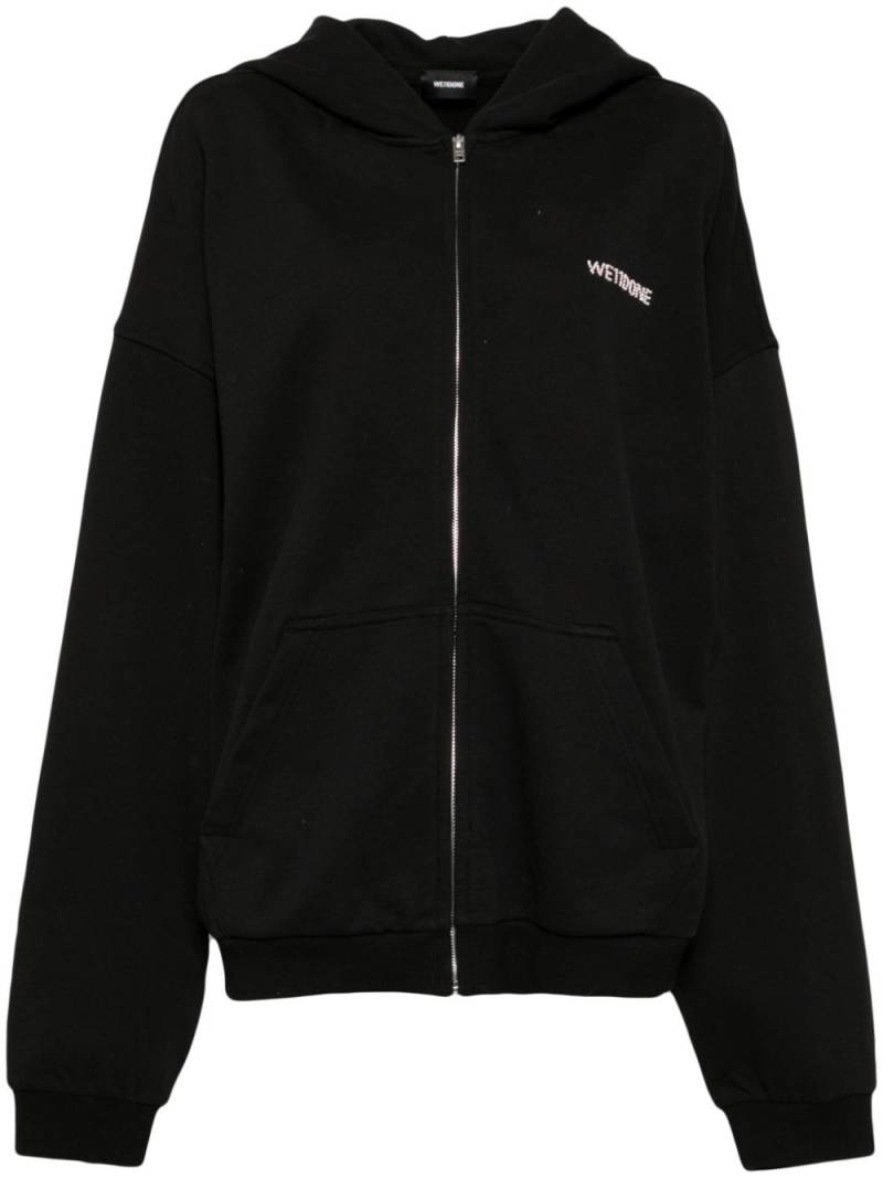 We11done bead-logo hooded jacket - Black von We11done