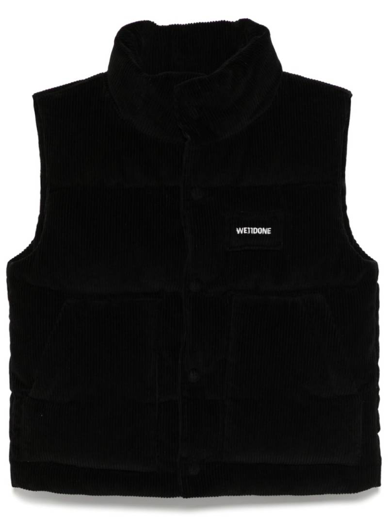 We11done corduroy puffer gilet - Black von We11done