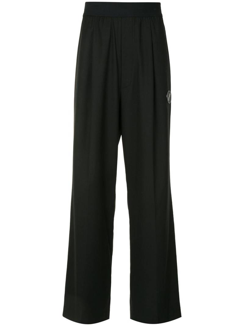 We11done elasticated wide leg trousers - Black von We11done