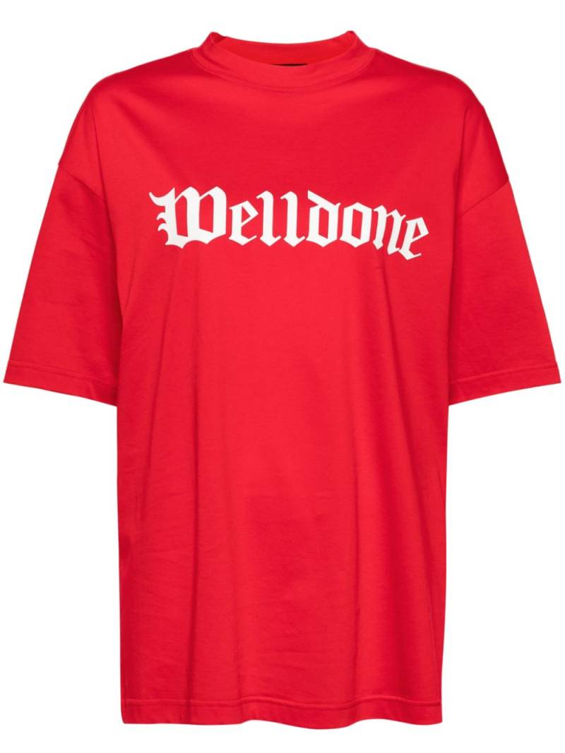 We11done gothic logo T-shirt - Red von We11done