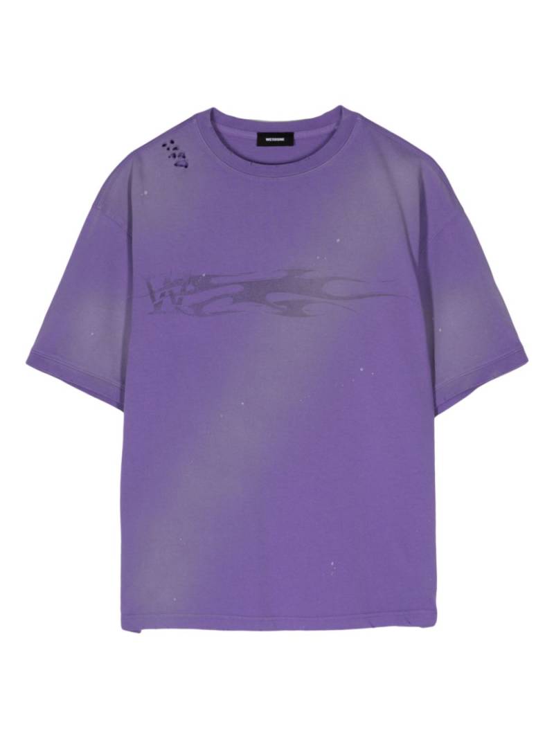 We11done graphic-print cotton T-shirt - Purple von We11done