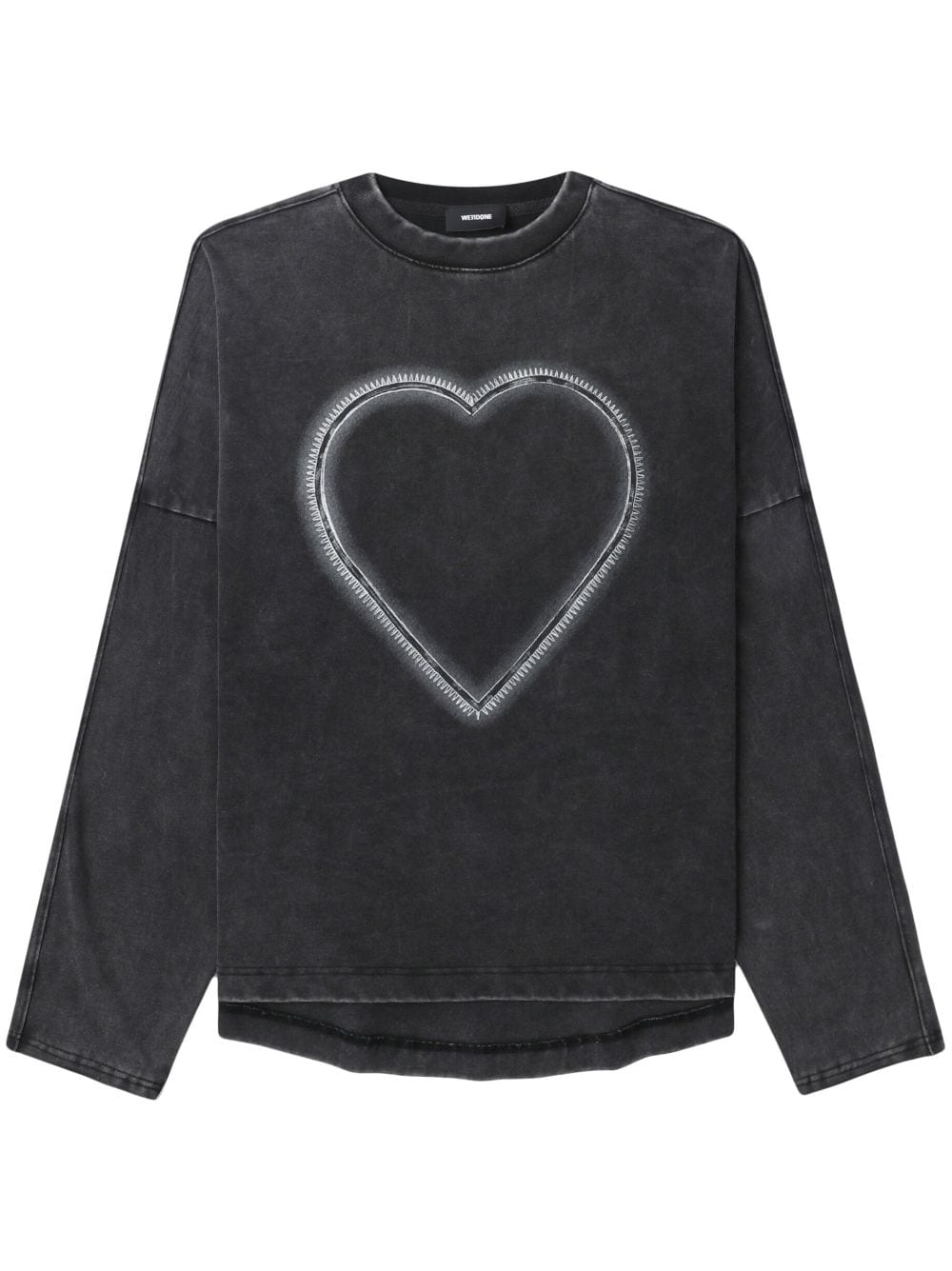 We11done heart-print cotton jumper - Black von We11done