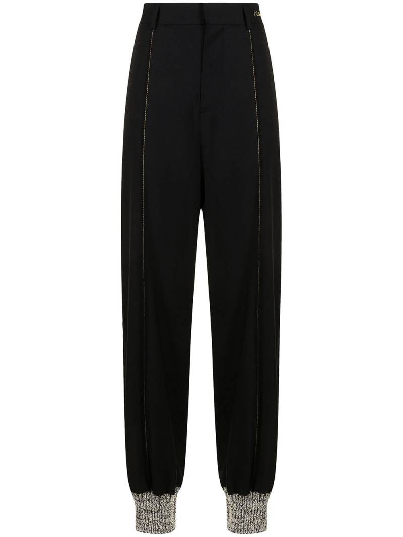 We11done high-waisted straight-leg trousers - Black von We11done