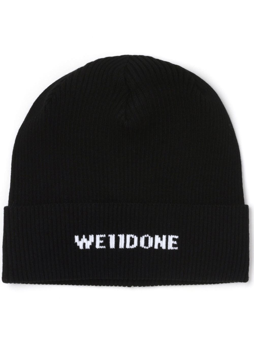 We11done intarsia-knit ribbed-knit beanie - Black von We11done