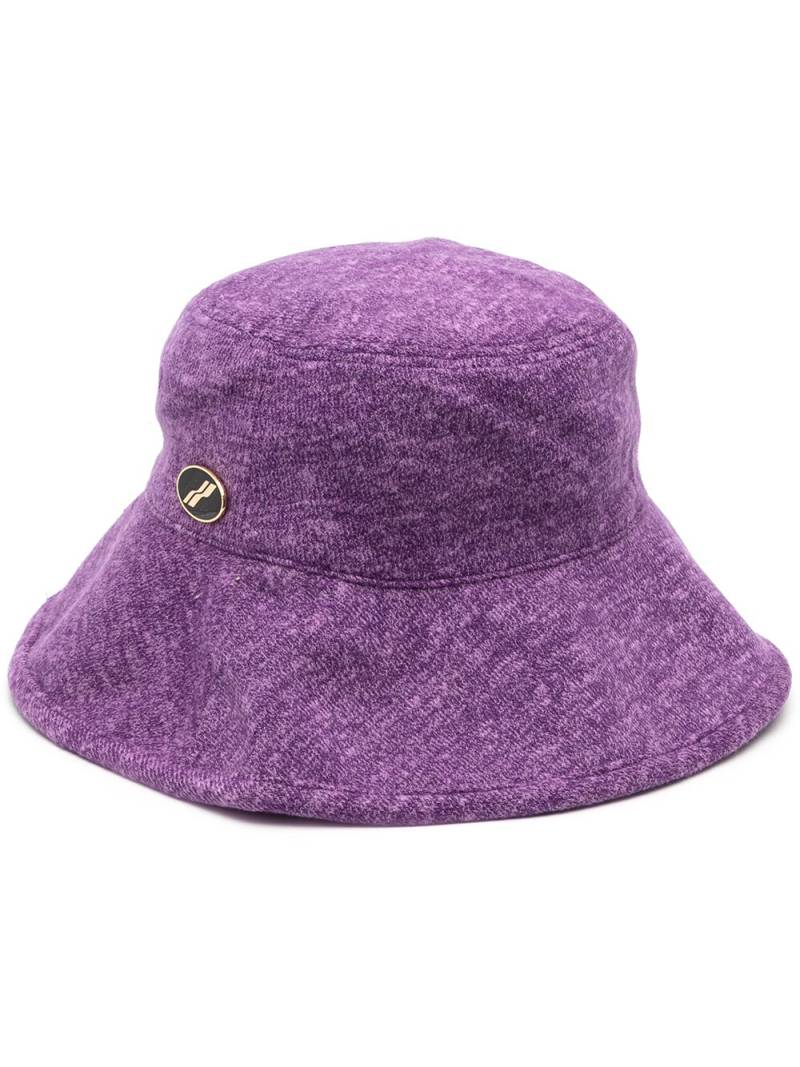 We11done logo embroidered bucket hat - Purple von We11done