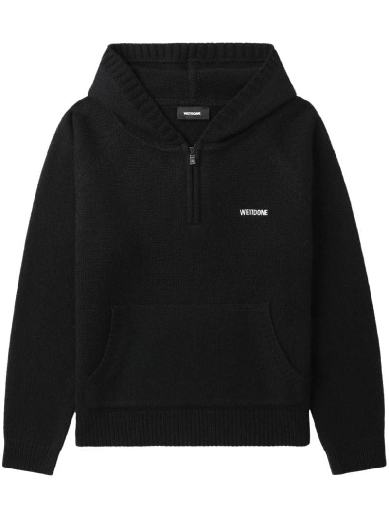 We11done logo-embroidered zipped hoodie - Black von We11done