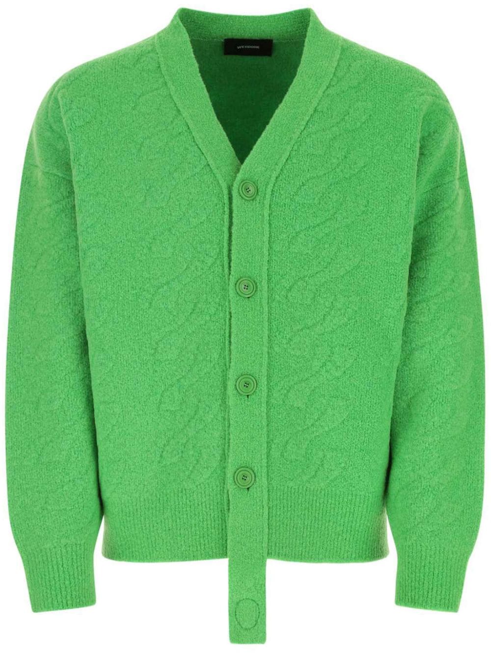 We11done logo-jacquard cardigan - Green von We11done