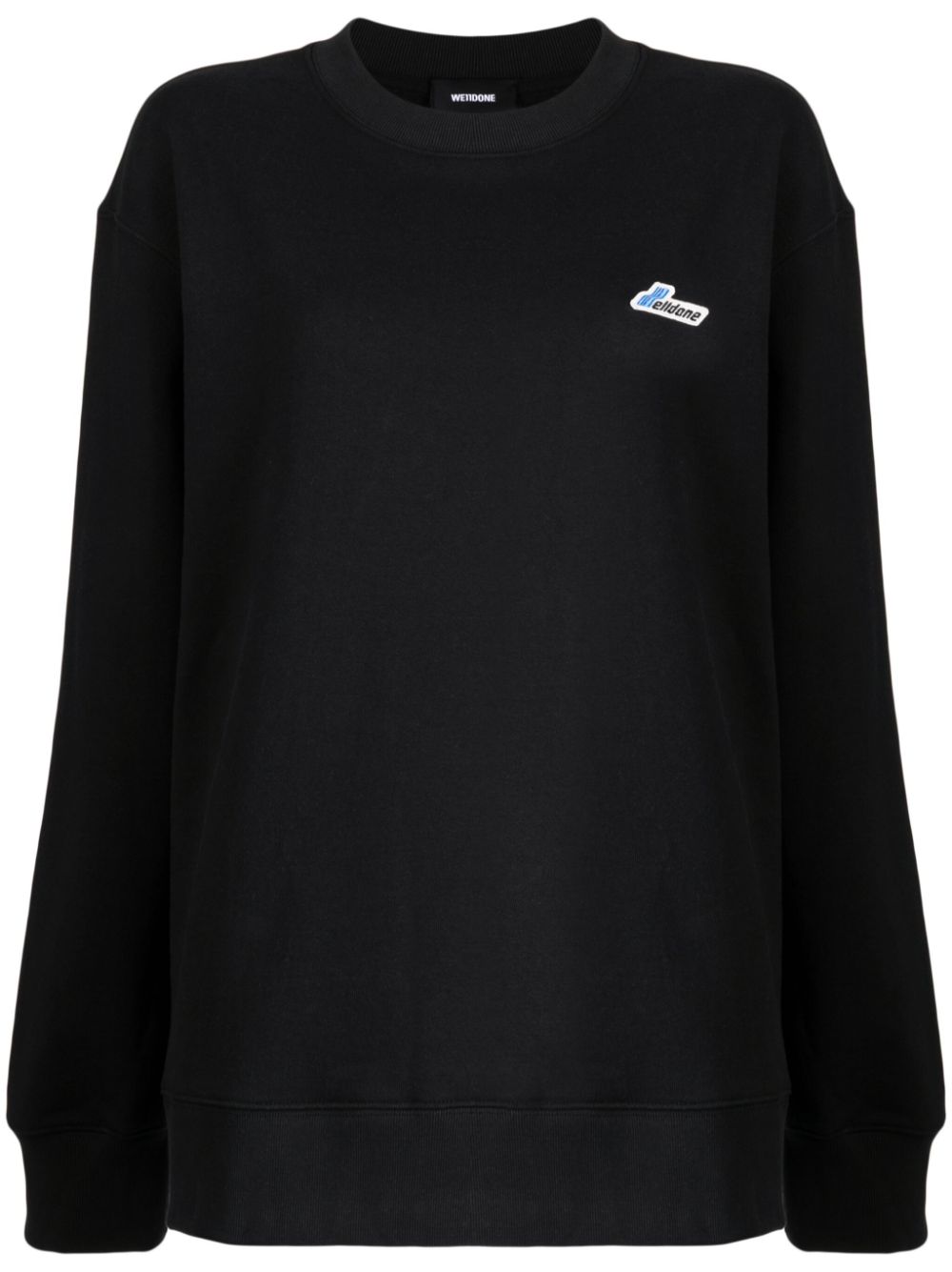 We11done logo-patch cotton sweatshirt - Black von We11done