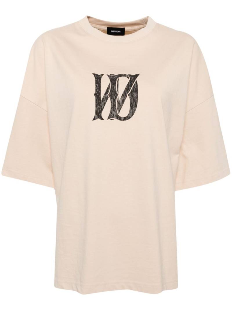 We11done logo-print T-shirt - Neutrals von We11done