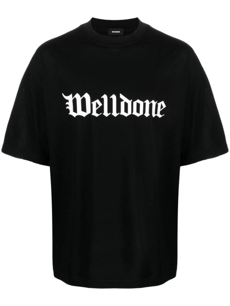 We11done logo-print cotton T-shirt - Black von We11done