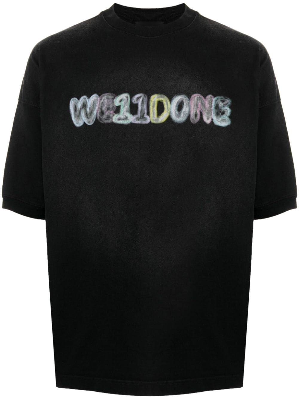 We11done logo-print cotton T-shirt - Black von We11done