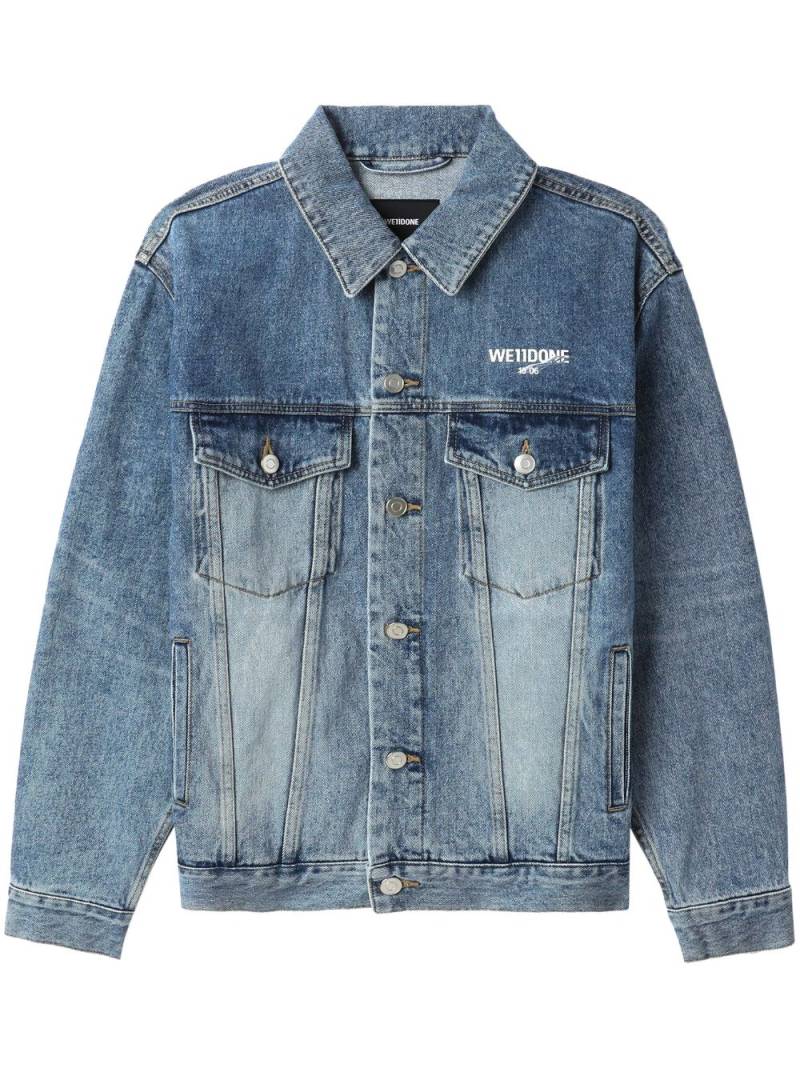 We11done logo-print denim jacket - Blue von We11done