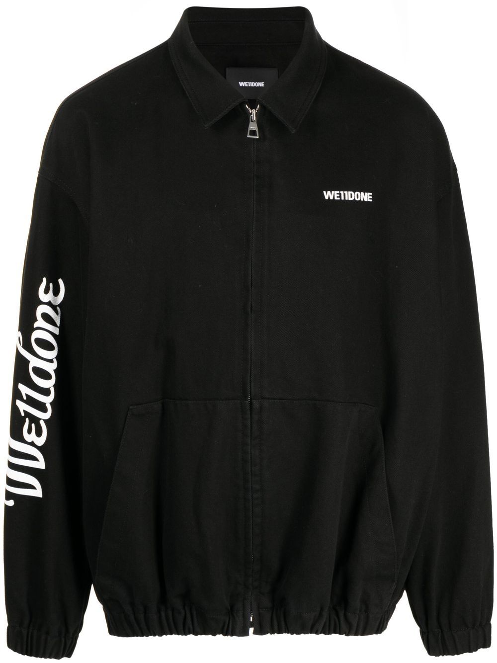 We11done logo-print jacket - Black von We11done